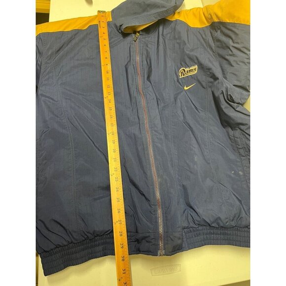 VTG St. Louis Rams Nike Teams Puffer Coat Jacket Hooded Mens XL Football NFL - Picture 4 of 12